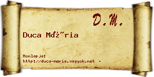 Duca Mária névjegykártya